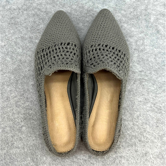 Mi.Im Crochet Woven Slip-On Mule Flat Shoe, point toe-Clog -Gray -Women size 7 - Picture 7 of 12